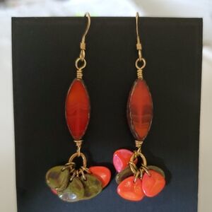 Red Spindle Earrings
